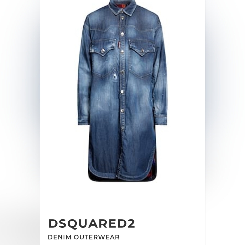 DSQUARED2 Blue Denim Long Jacket